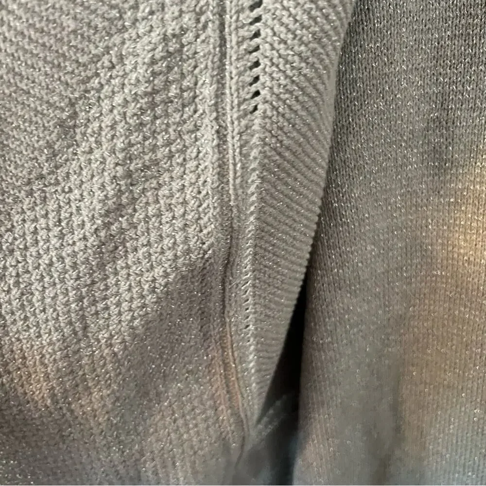 NWT Liz Claiborne Metallic Silver & Gray Open Front Cardigan Women's Size XXL - Picture 6 of 7